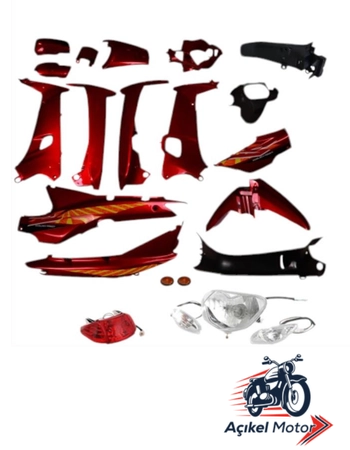 KAPORTA SET [KIRMIZI] [FAR+STOP+SİNYAL DAHİL] [KALIPSO-ÇELİK] CUB #65479